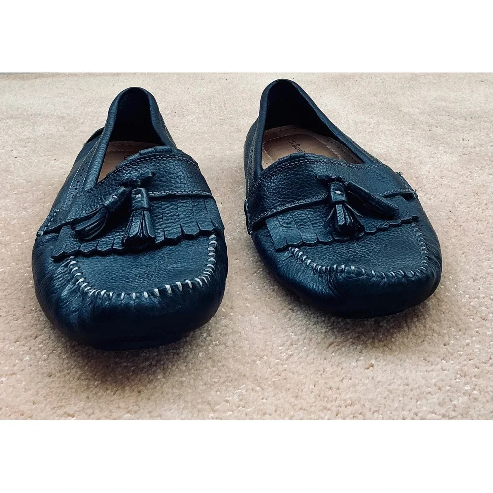 GH Bass‎ & Co Mens 10.5 M Black Leather Tassel Driving Moccasin Loafers Shoes